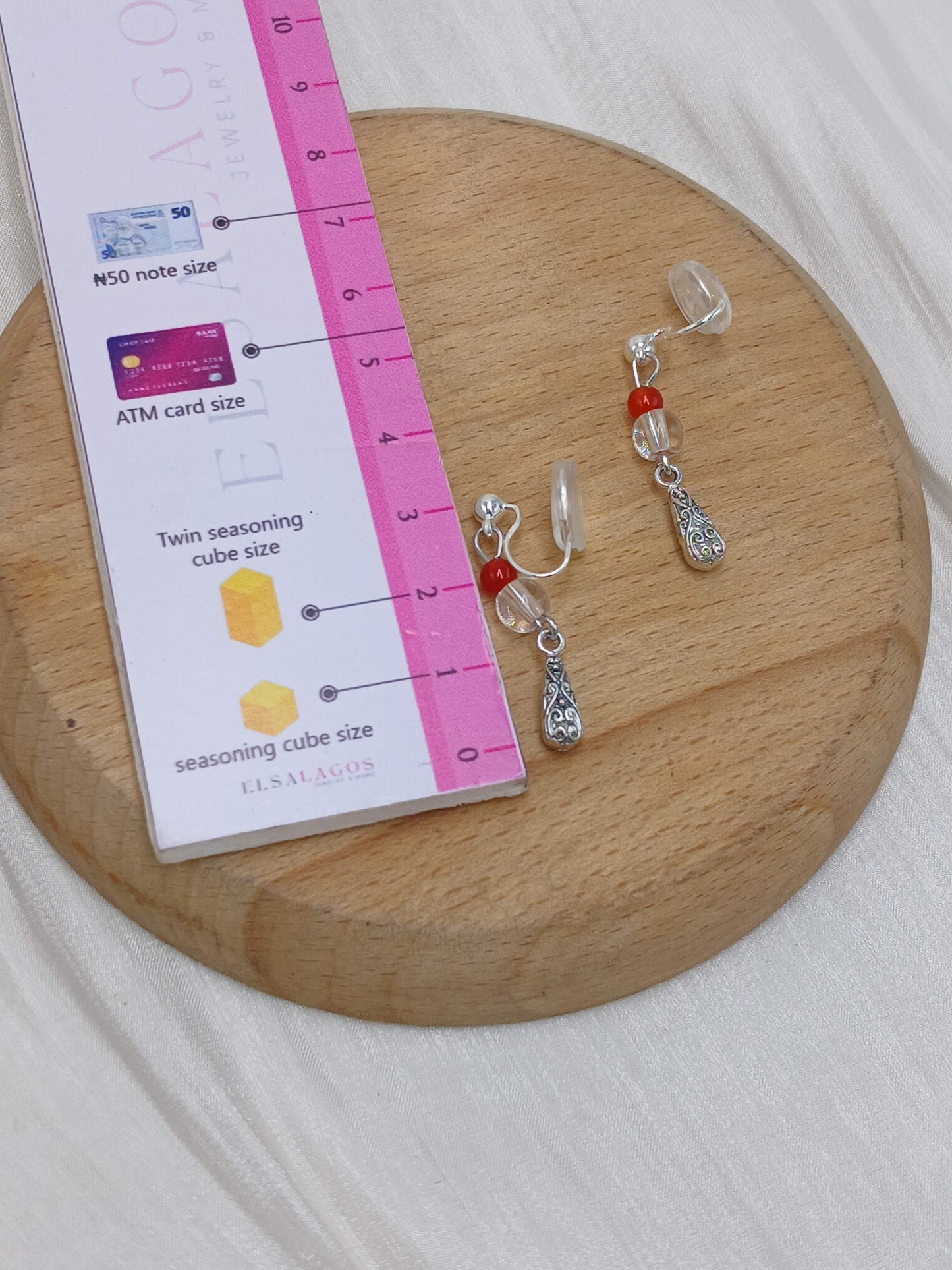 Dangling clip on earrings