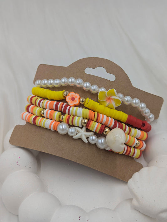 Yellow Bead Bracelet Stack