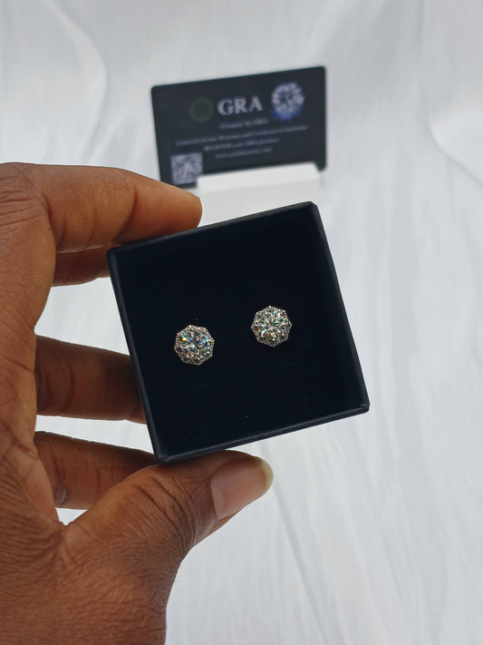 Moissanite diamond earrings