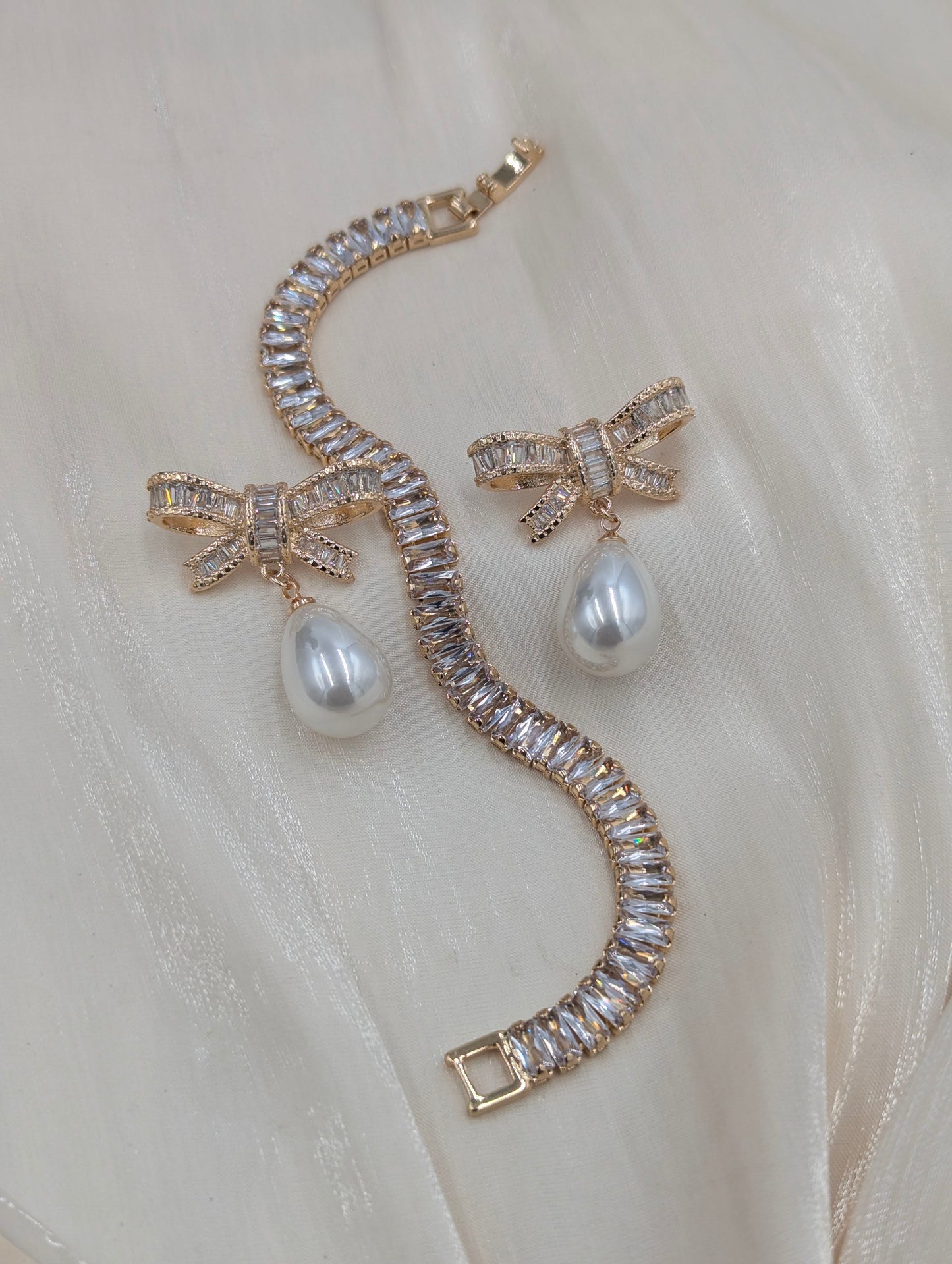 Tennis Earring and Bracelet Set