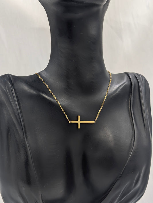 Sideways Cross Necklace