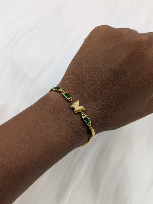 Emerald Butterfly Bracelet