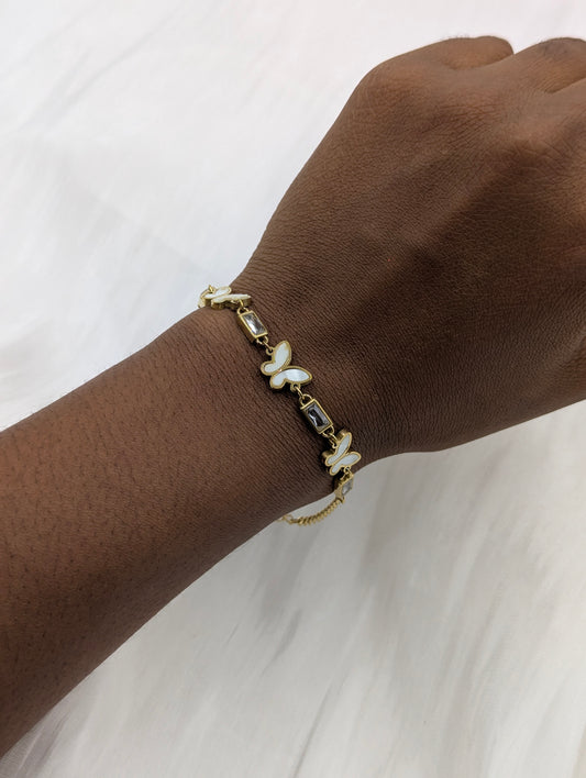 White Butterfly Bracelet