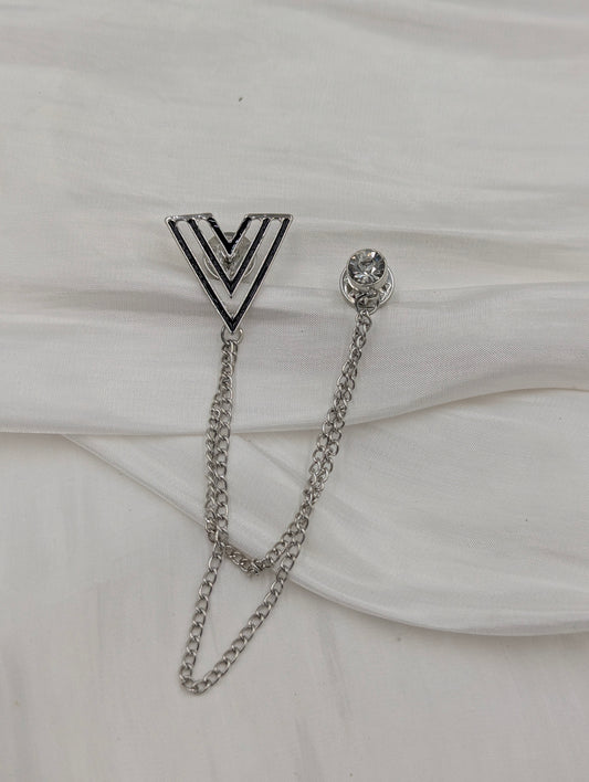 V Brooch
