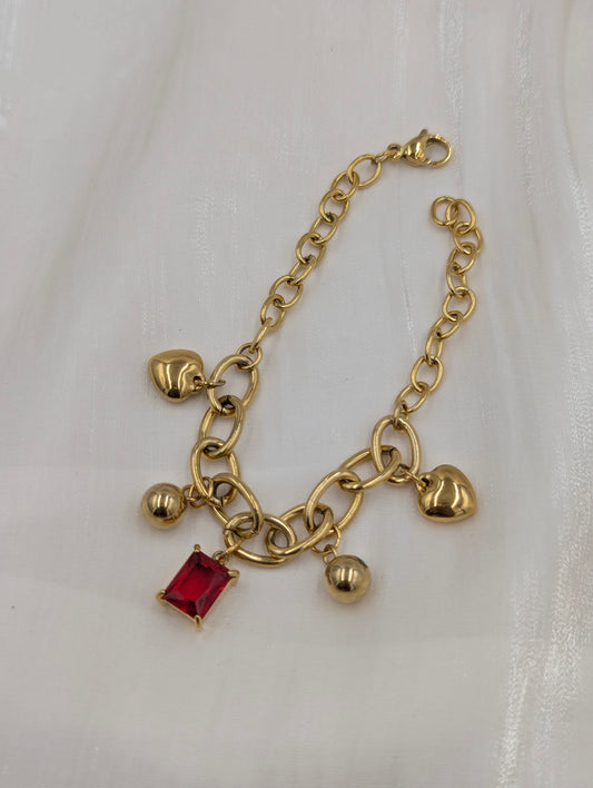Red Charm Bracelet
