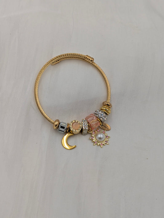 Pink Solar Charm Bracelet
