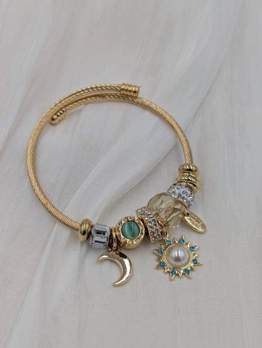 Blue Solar Charm Bracelet