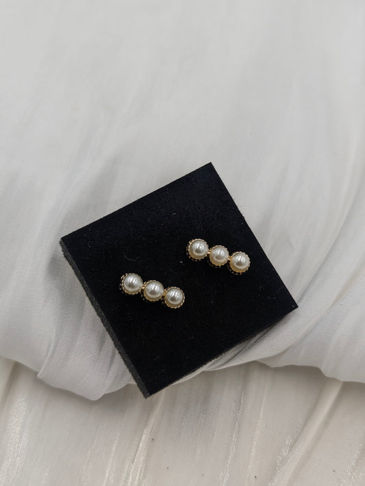 Triple Pearl Studs