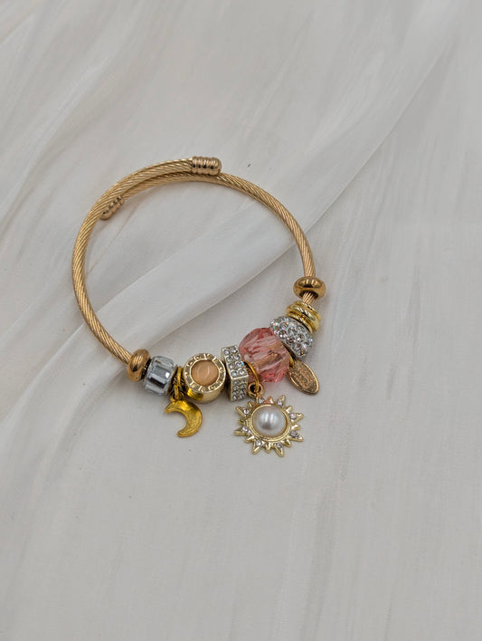 White Solar Charm Bracelet