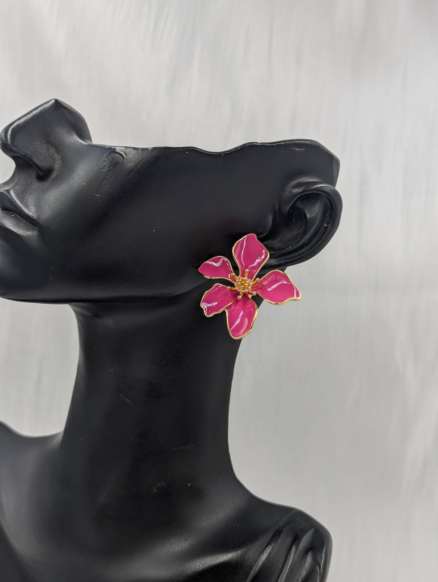 Pink Flower Earrings