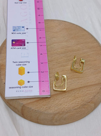 Square clip on earrings